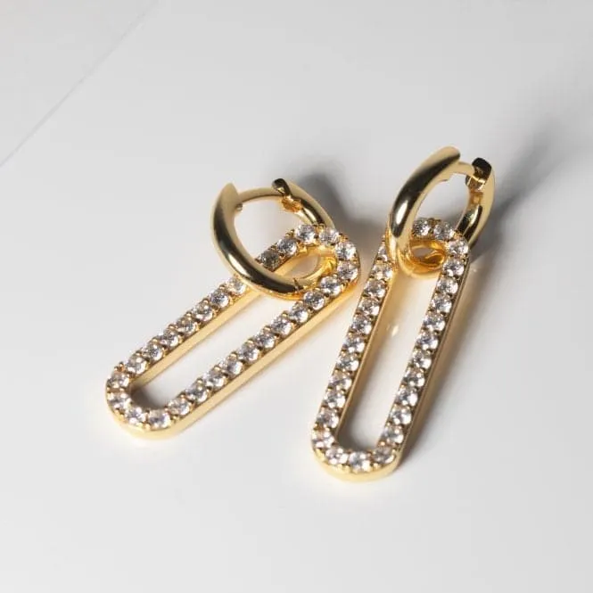 18k Gold Plated Capizzi Lungo Earrings SJ-E42220-CZ-YG