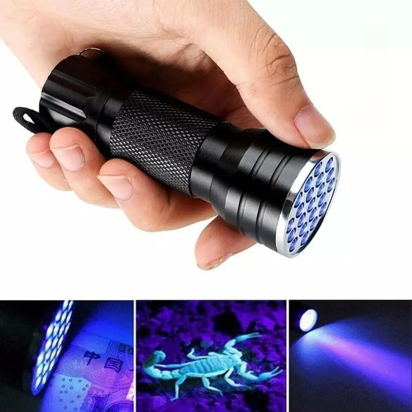 21 LEDs 395nm UV Flashlights Detector