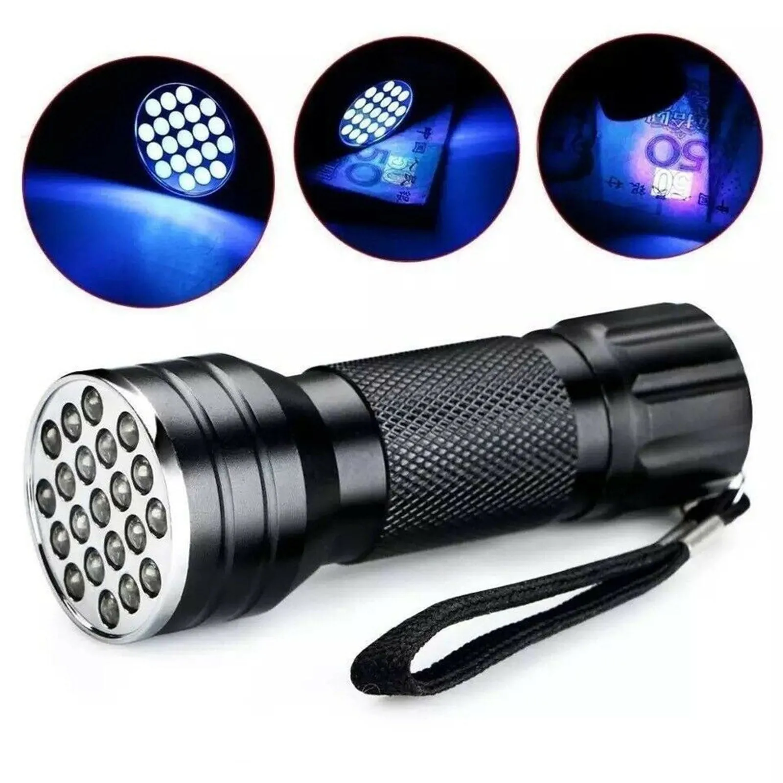 21 LEDs 395nm UV Flashlights Detector