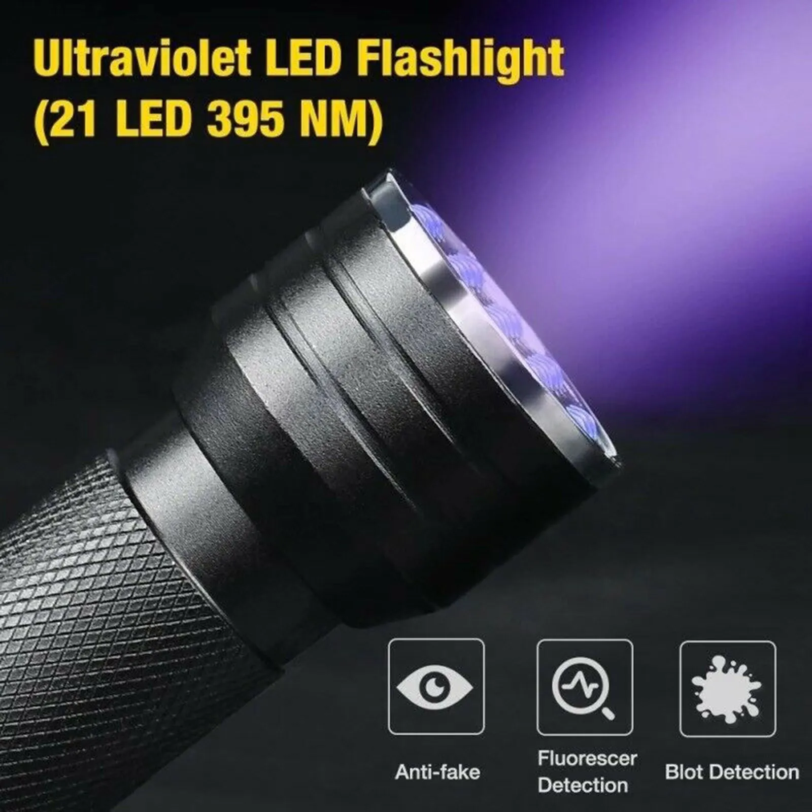 21 LEDs 395nm UV Flashlights Detector