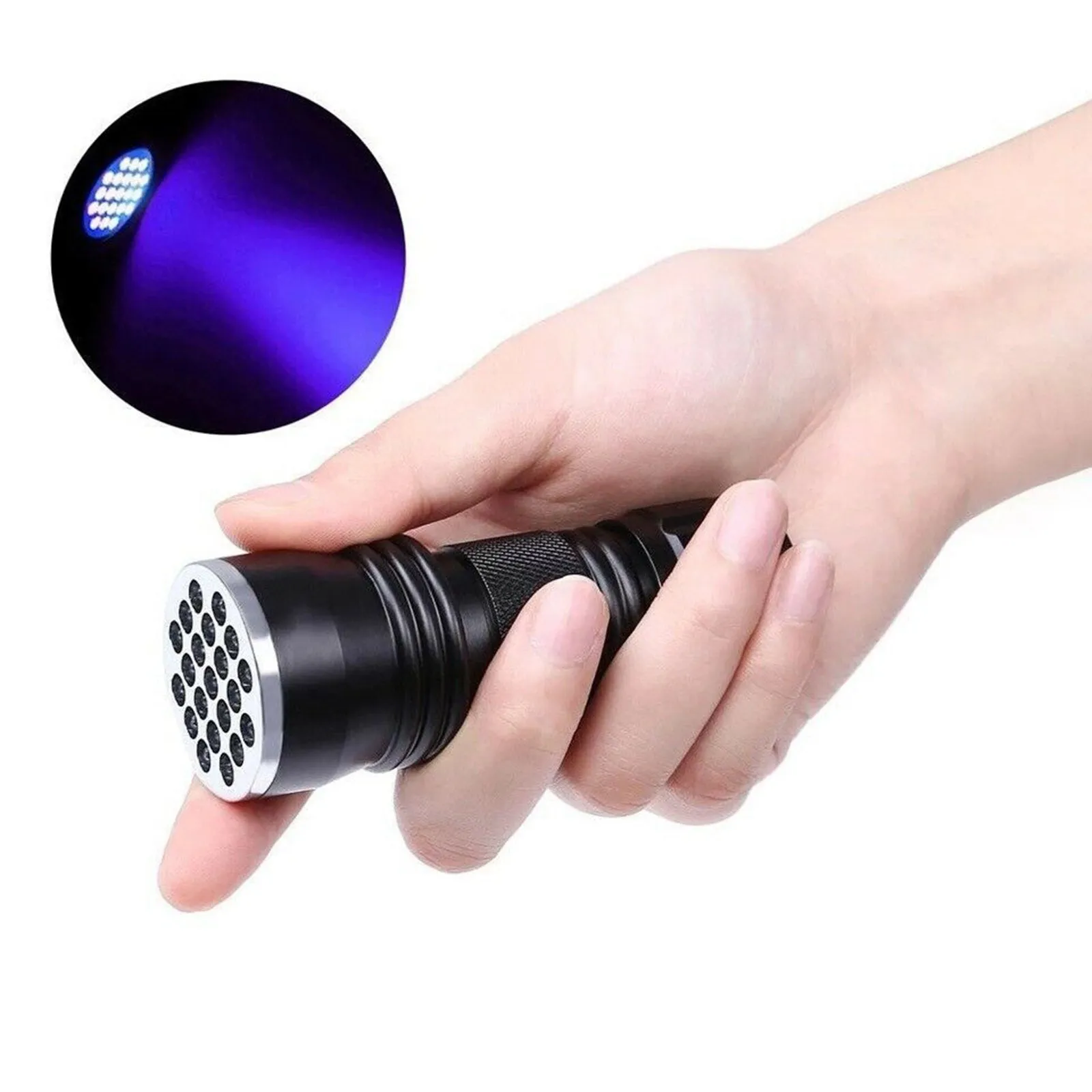 21 LEDs 395nm UV Flashlights Detector