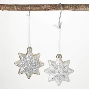 4"H Sullivans Snowflake Ornament - Set of 2, Silver Christmas Ornaments