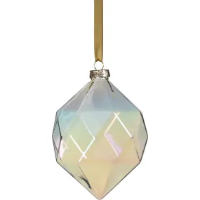 6-Piece Set Clear Luster Faceted Glass Hanging Ornaments