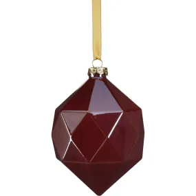 6-Piece Set Red Luster Faceted Glass Hanging Ornaments