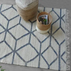 Ananda Modern Blue and White Rug