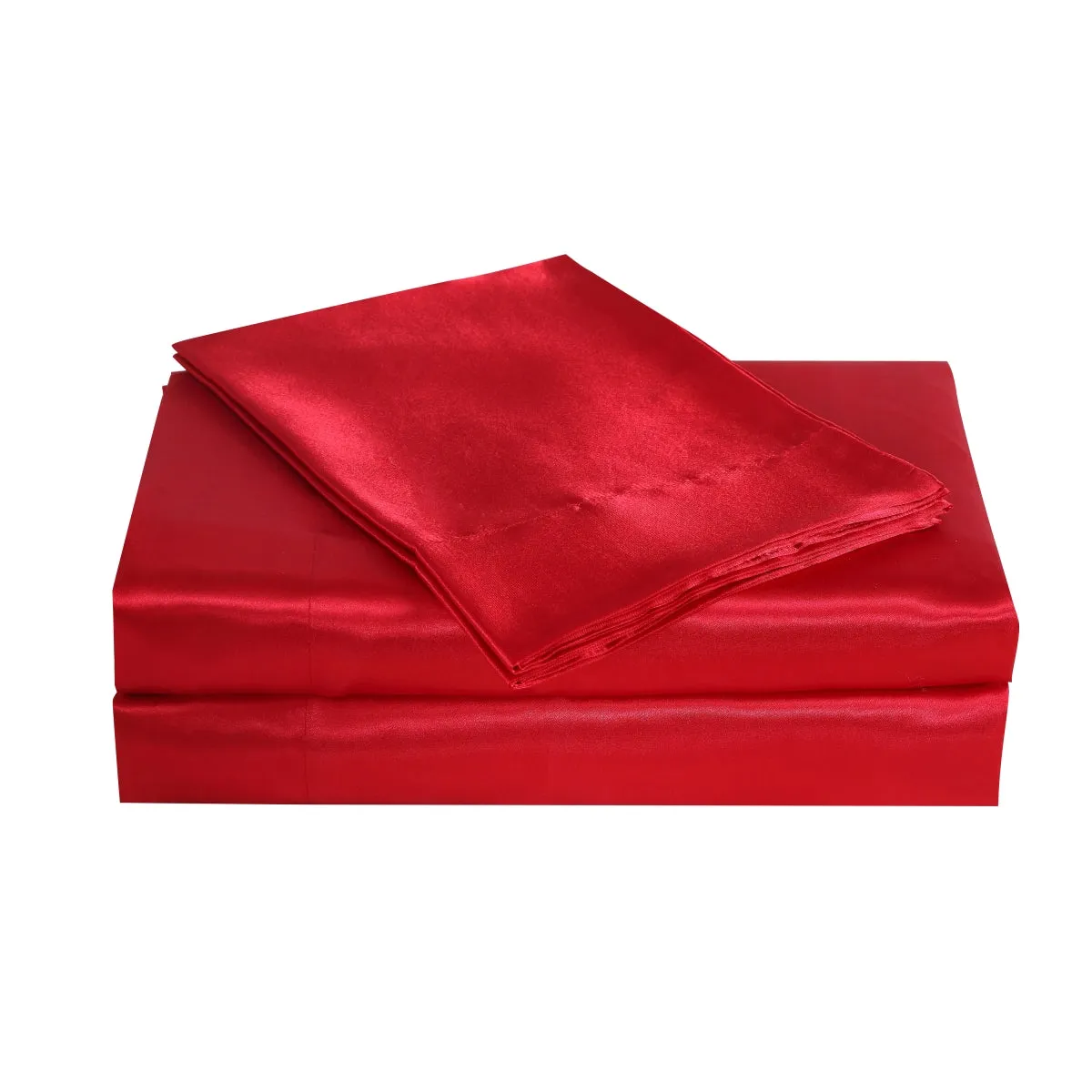 Bella & Whistles Satin Charmeuse Sheet Set Red - Queen