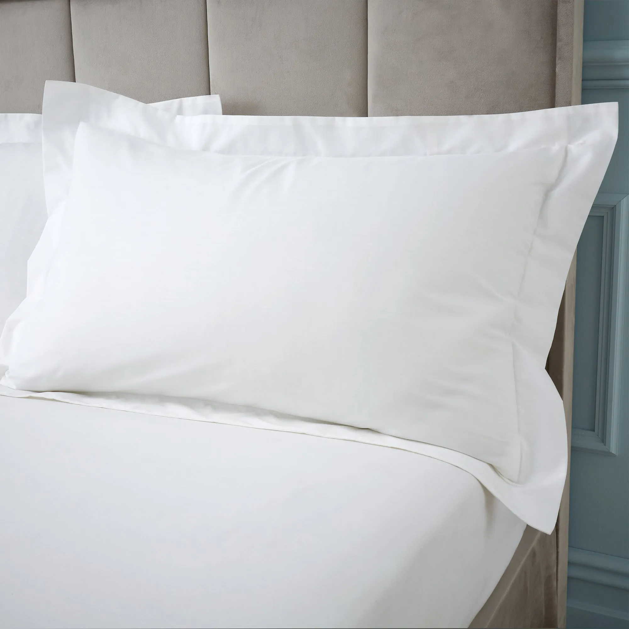 Bianca White 180 Thread Count Egyptian 100% Cotton Oxford Pillowcase