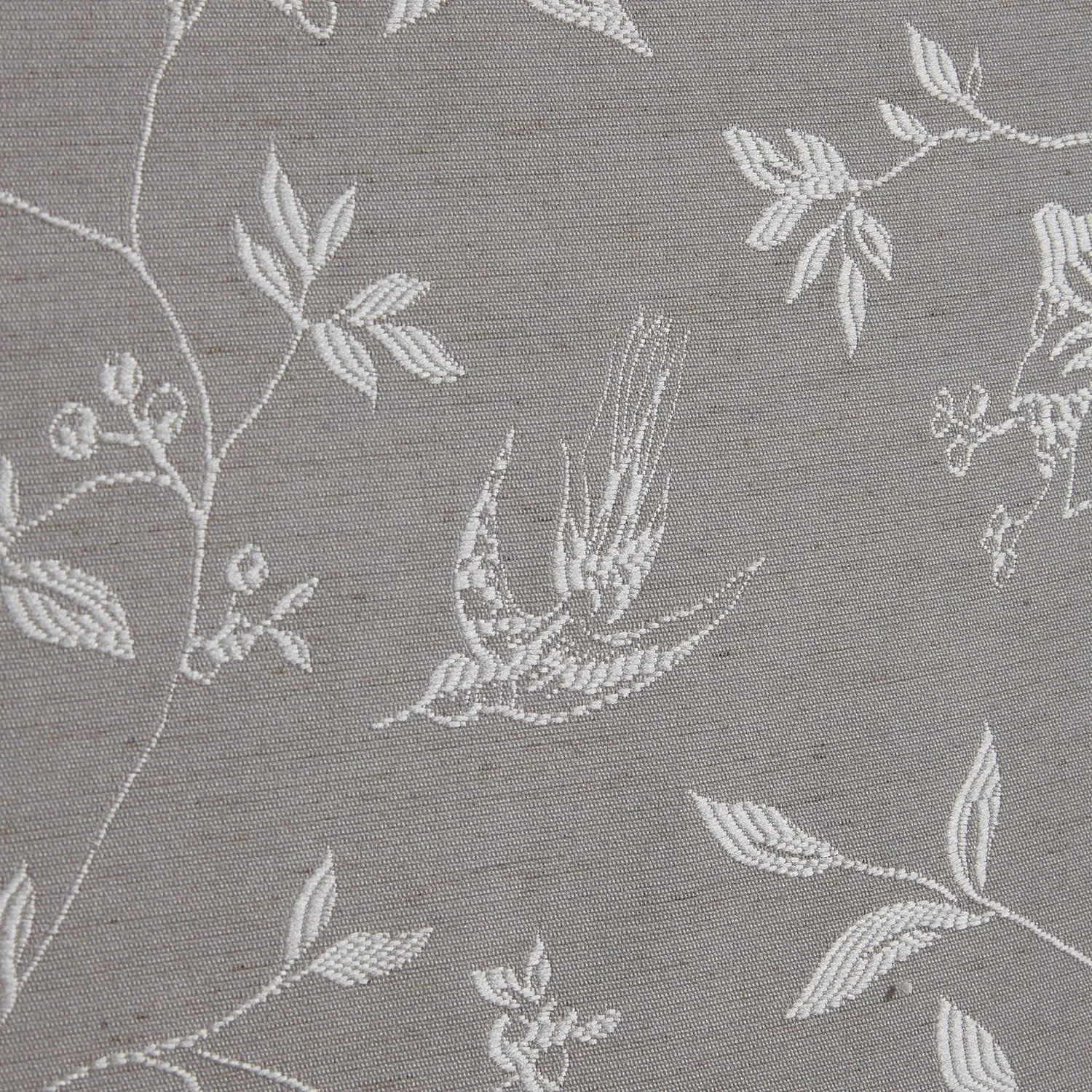 Bird Trail Grey Jacquard Pencil Pleat Curtains