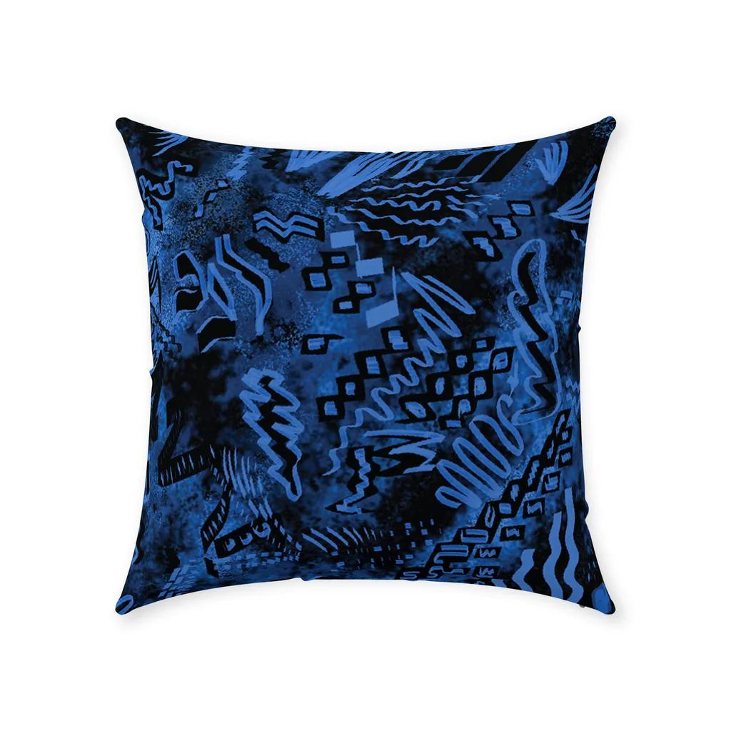 Blue Lightening Throw Pillows