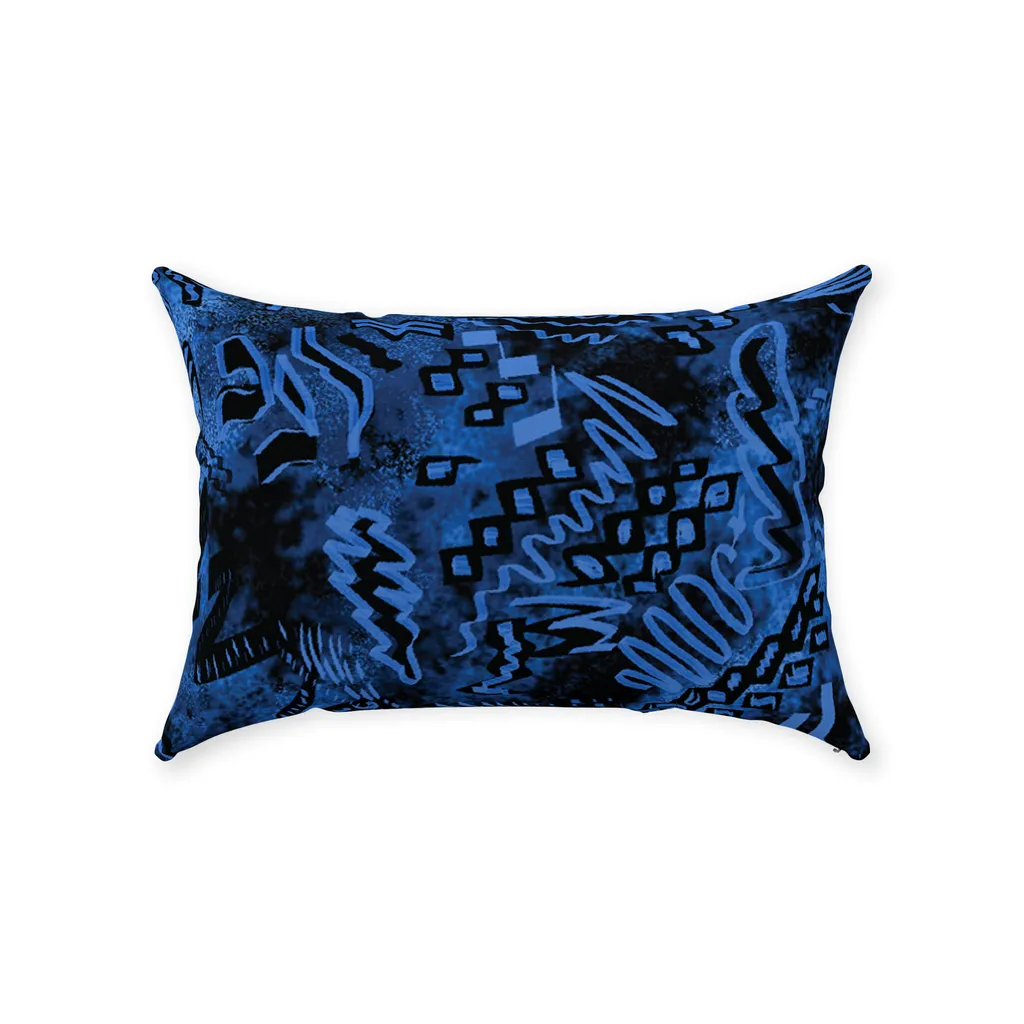 Blue Lightening Throw Pillows