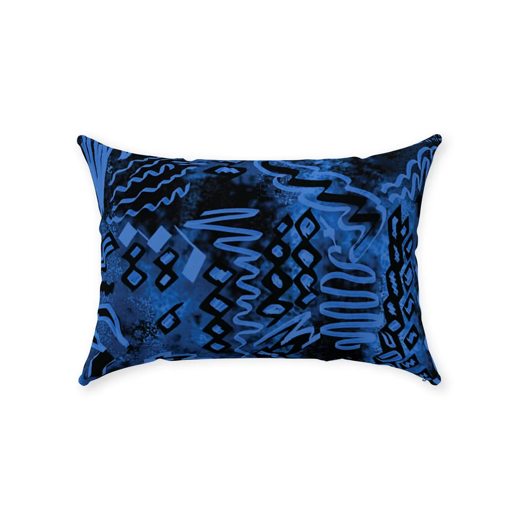 Blue Lightening Throw Pillows