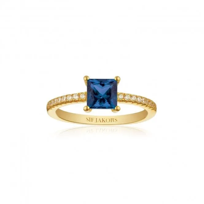 Blue Zirconia Ellera Quadrato Ring SJ-R42280-BLCZ-YG