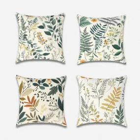 Botanical Print Pillow Set – 4 Decorative Pillows with Covers (20x20) for Modern Homes