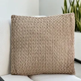 Braided Cushion Satin Brown Pillow