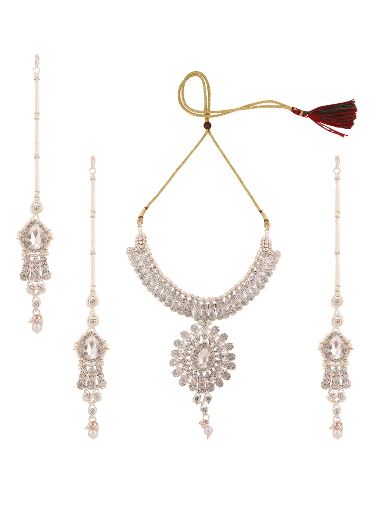 Brass White Jewelry Set - Pure Elegance For Every Occasion - Anikas Creation