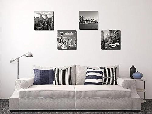 CANVAS PRINT FOR HOME DECORATION 4 PANELS NEW YORK CITY LANDMARK PAINTING WALL ART PICTURE PRINT ON CANVAS - HIGH DEFINITION MODERN GICLEE ARTWORK