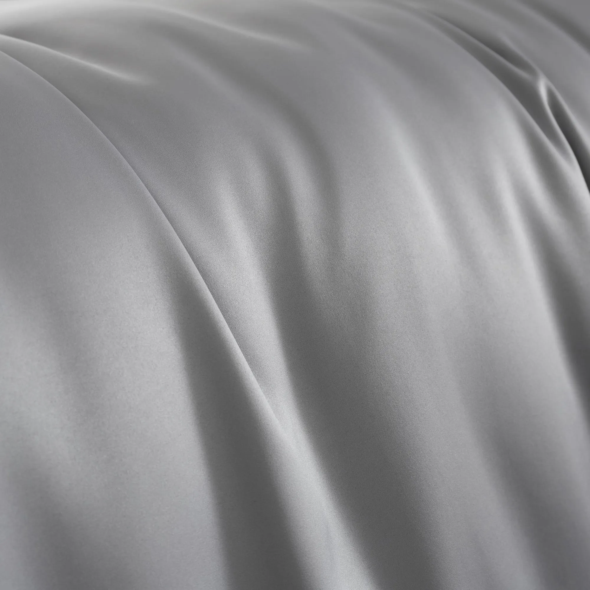 Catherine Lansfield Silver Silky Soft Satin Duvet Set