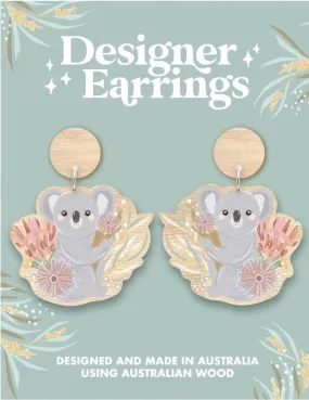 Christie Williams: Koala Wooden Earrings