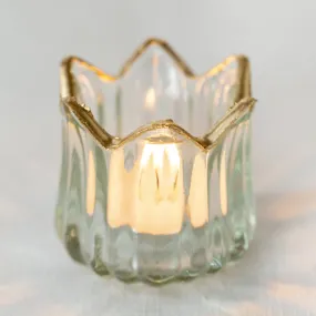 Crown Shape Tealight Holder with Gold Rim