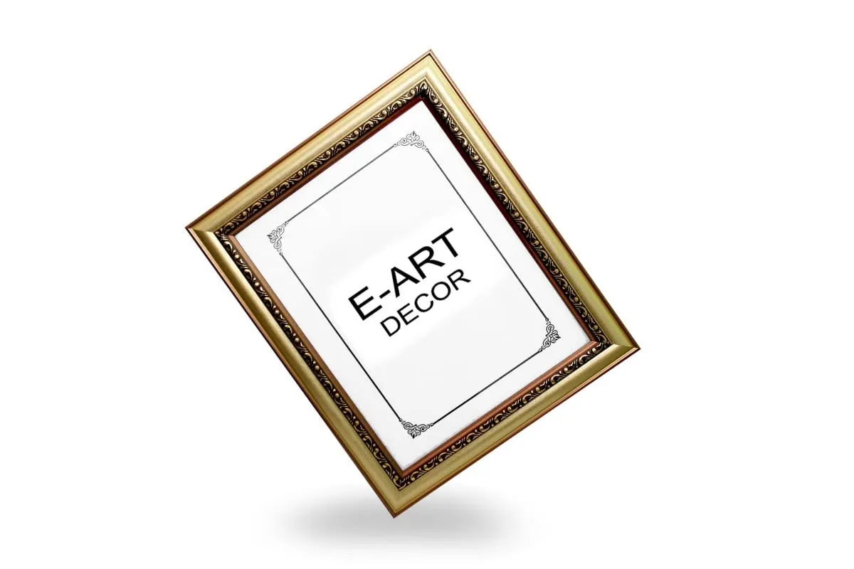 E-Art wood Table Top/Wall Hanging Photo Frames (2=5x5 inch Dal Gold) - pack of 2