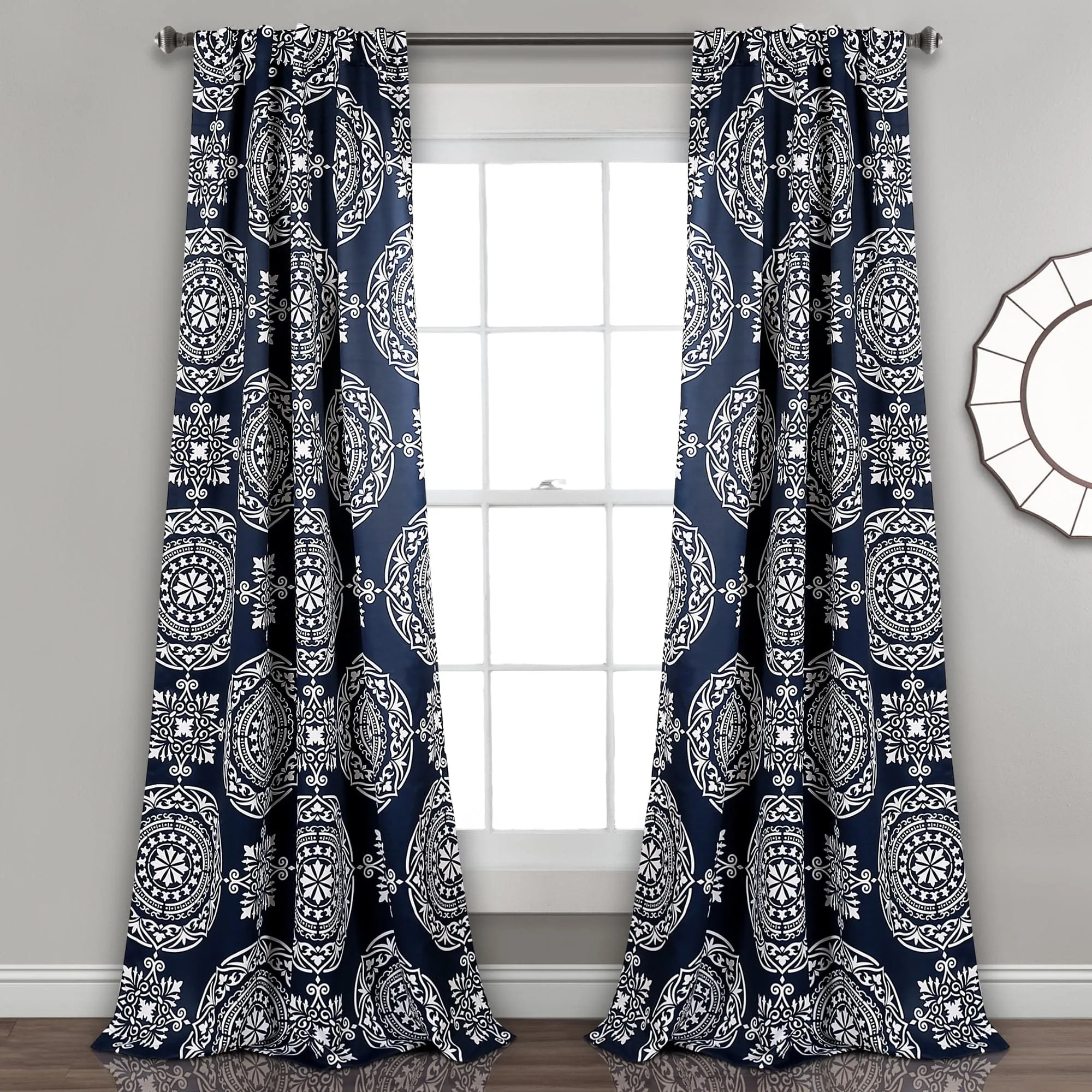 Karmen Medallion Room Darkening Window Curtain Panel Set