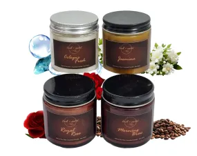 Lush & Melts Plant Based Soy Wax Candle Set | 4 X 100g Each | Premium Scented Candles | 100% Vegan | Candles for Home Decor | Candles for Gifting | Long Lasting Aroma Candles