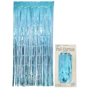 Metallic Light Blue Door Curtain