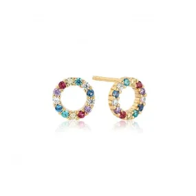 Multicoloured Zirconia Biella Uno Piccolo Earrings SJ-E337-XCZ(YG)