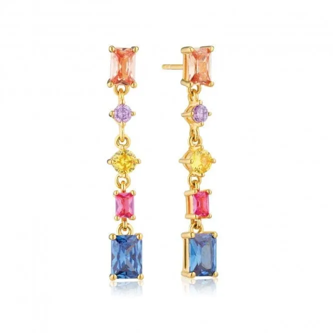 Multicoloured Zirconia Ivrea Cinque Earrings SJ-E12320-XCZ-YG