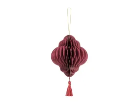 Paper Honeycomb Ornament Lantern Deep Red