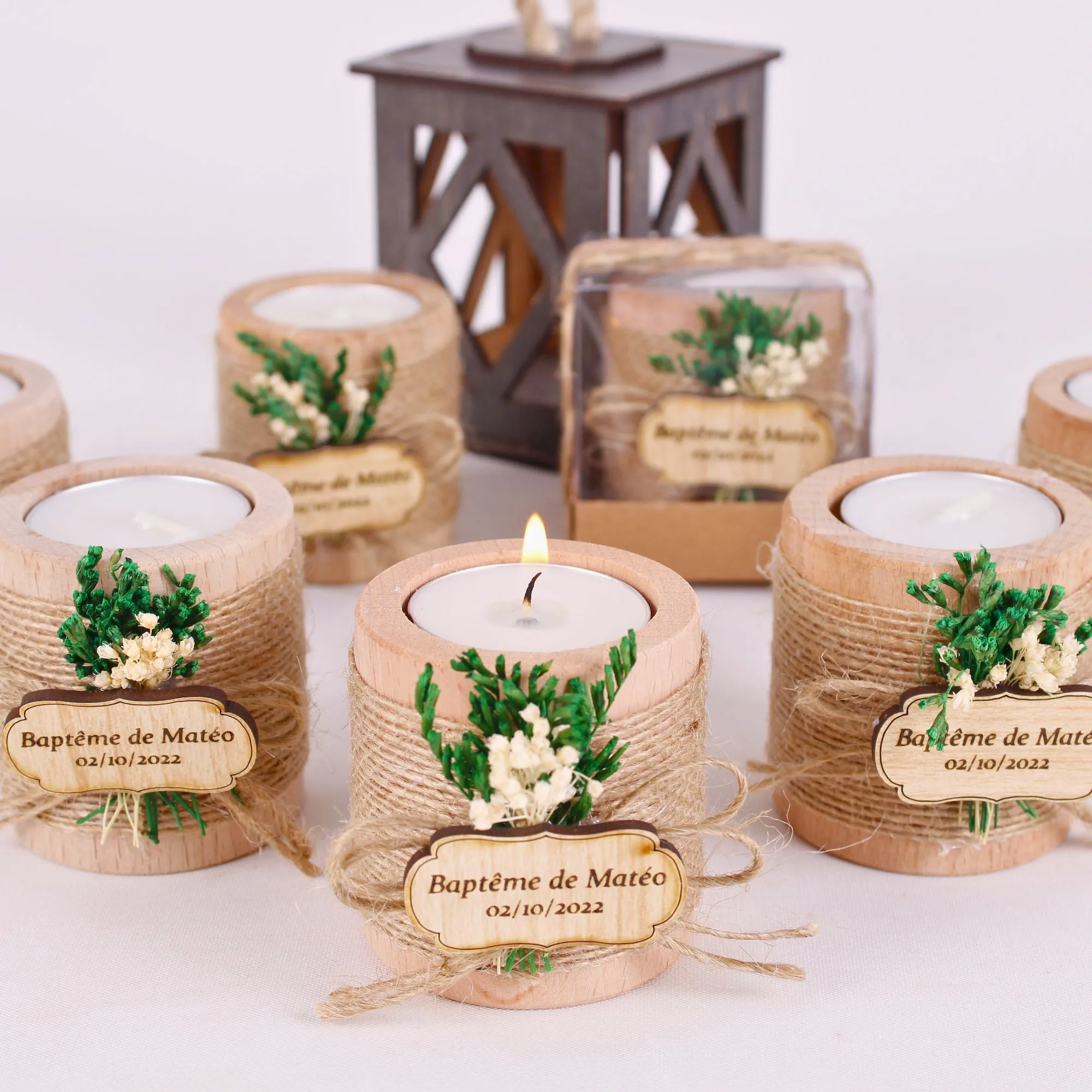 Personalized First Communion Gifts Wooden Tealight Holder, Baby Shower Gifts, Christening Gifts