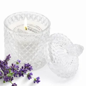 Premium Lavender Aromatherapy Candle in Crystal Jar- 100% Pure Soy Wax, Natural Fragrance for Relaxation and Tranquility | Smoke-Free (425G (5 * 85G))