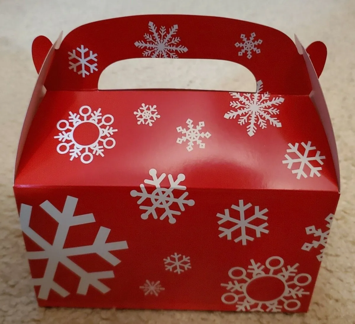 Red & White Snowflake Treat Boxes