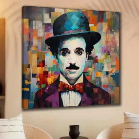 SAF paintings Wooden Framed Charlie chaplin Canvas Wall Painting for Home Décor And Office||For Bedroom,Living Room Home wall and Office Interior 24X24Inch and Office CR-255