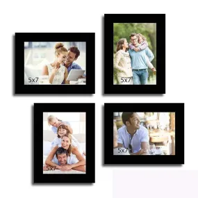 Shri Paramhans Traders Photo Size 5x7 inch Set of 4 Photo Frame, Black ehdgke5180