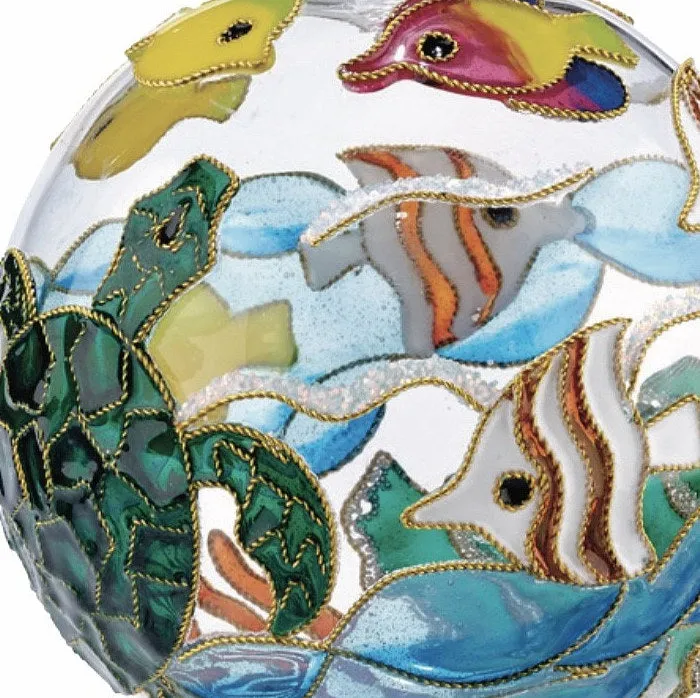 Swimming Sea Life Cloisonné 2-Pc. Glass Ornament Set