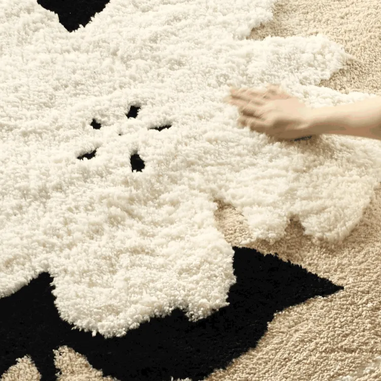 Textured Floral Round Rug