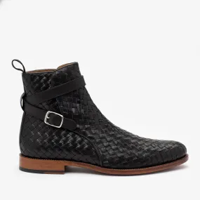 The Dylan Jodhpur Boot in Black Woven