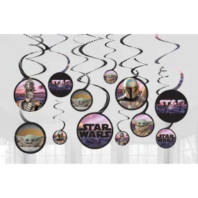 The Mandalorian Star Wars Spiral Swirl Decorations  12pk