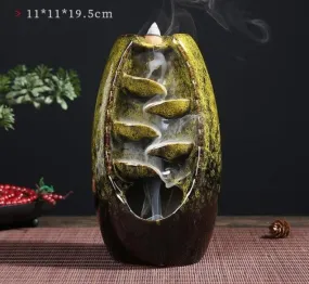 'The Waterfall' Ceramic Incense Holder - Lime