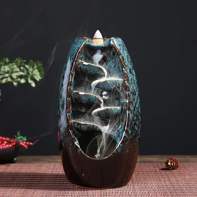 'The Waterfall' Ceramic Incense Holder - Ocean