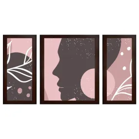 Wens Beautiful Ladies MDF Wall Art (30 cm x 34 cm x 1.5 cm, Set of 3)