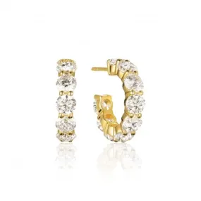 White Zirconia Belluno Creolo Earrings SJ-E42115-CZ-SG