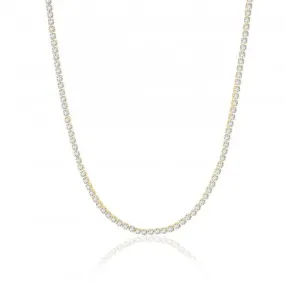 White Zirconia Ellera Grande Necklace SJ-N2872-CZ-YG-38