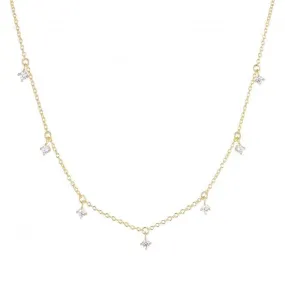 White Zirconia Ellera Piccolo Necklace SJ-N12210-CZ-SG