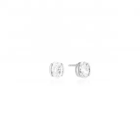 White Zirconia Ellisse Carezza Earrings SJ-E2350-CZ