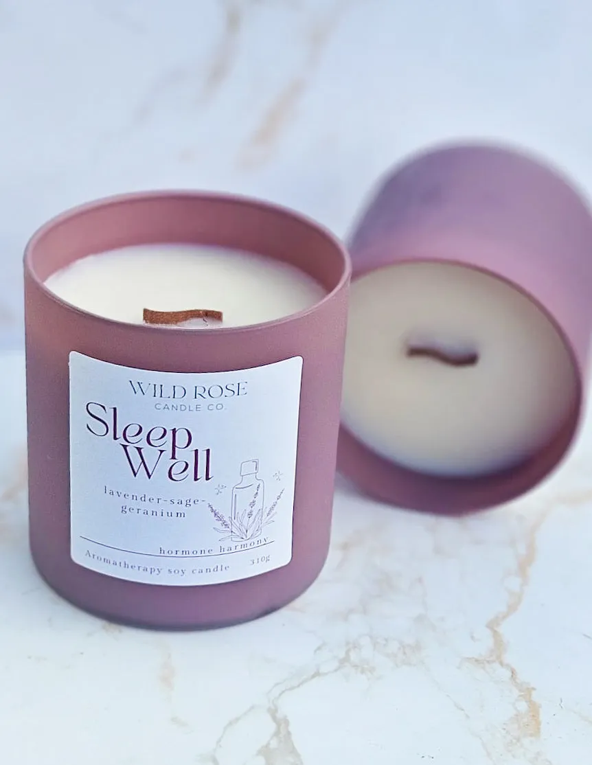 Wood Wick Aromatherapy Candle ~ Sleep Well