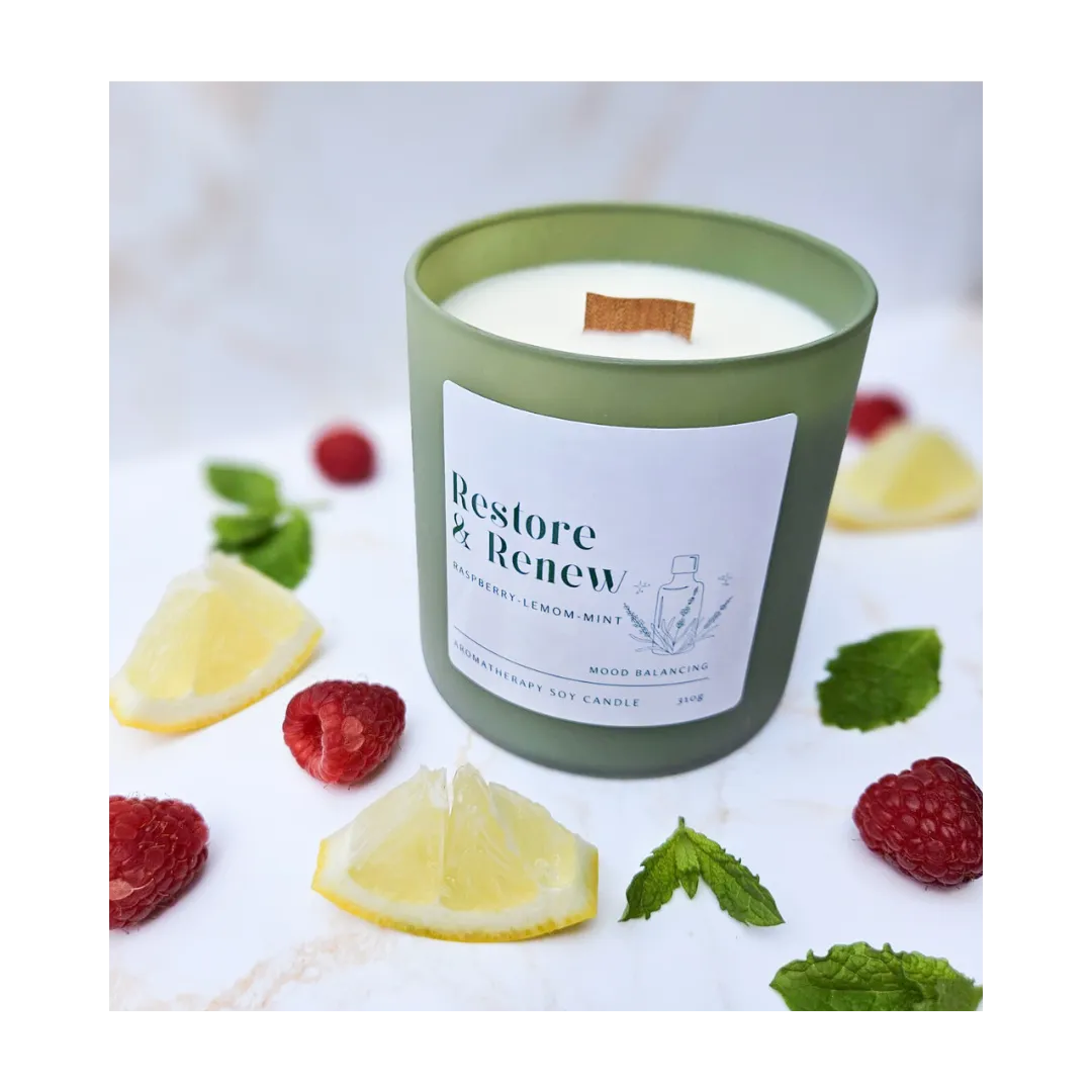 Wood Wick Aromatherapy Candle~Restore & Renew