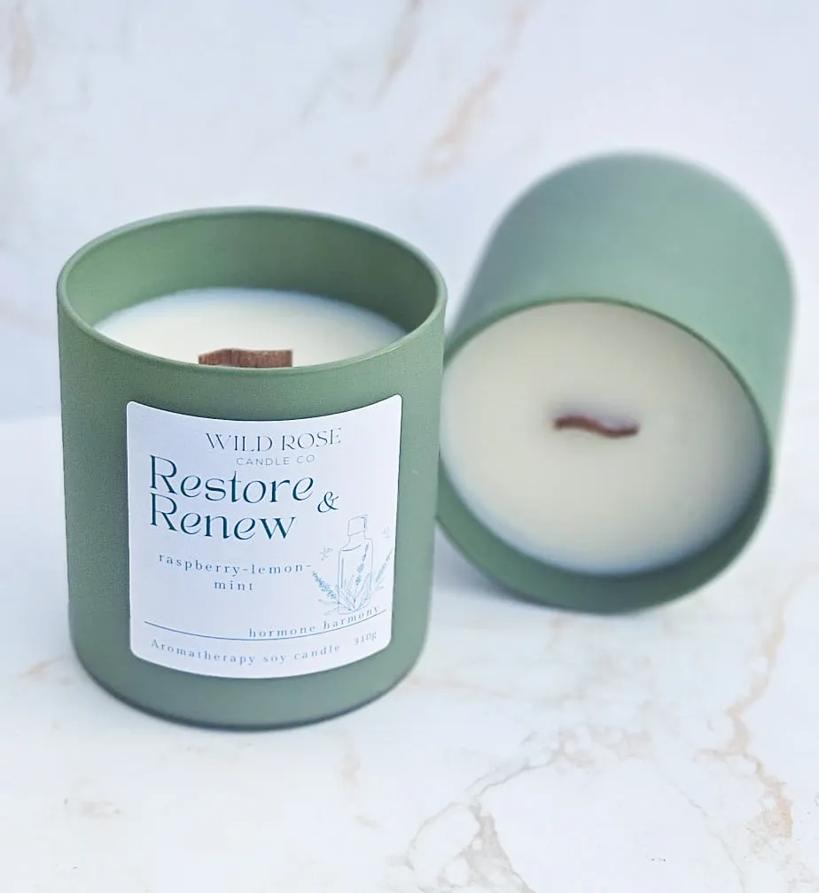 Wood Wick Aromatherapy Candle~Restore & Renew