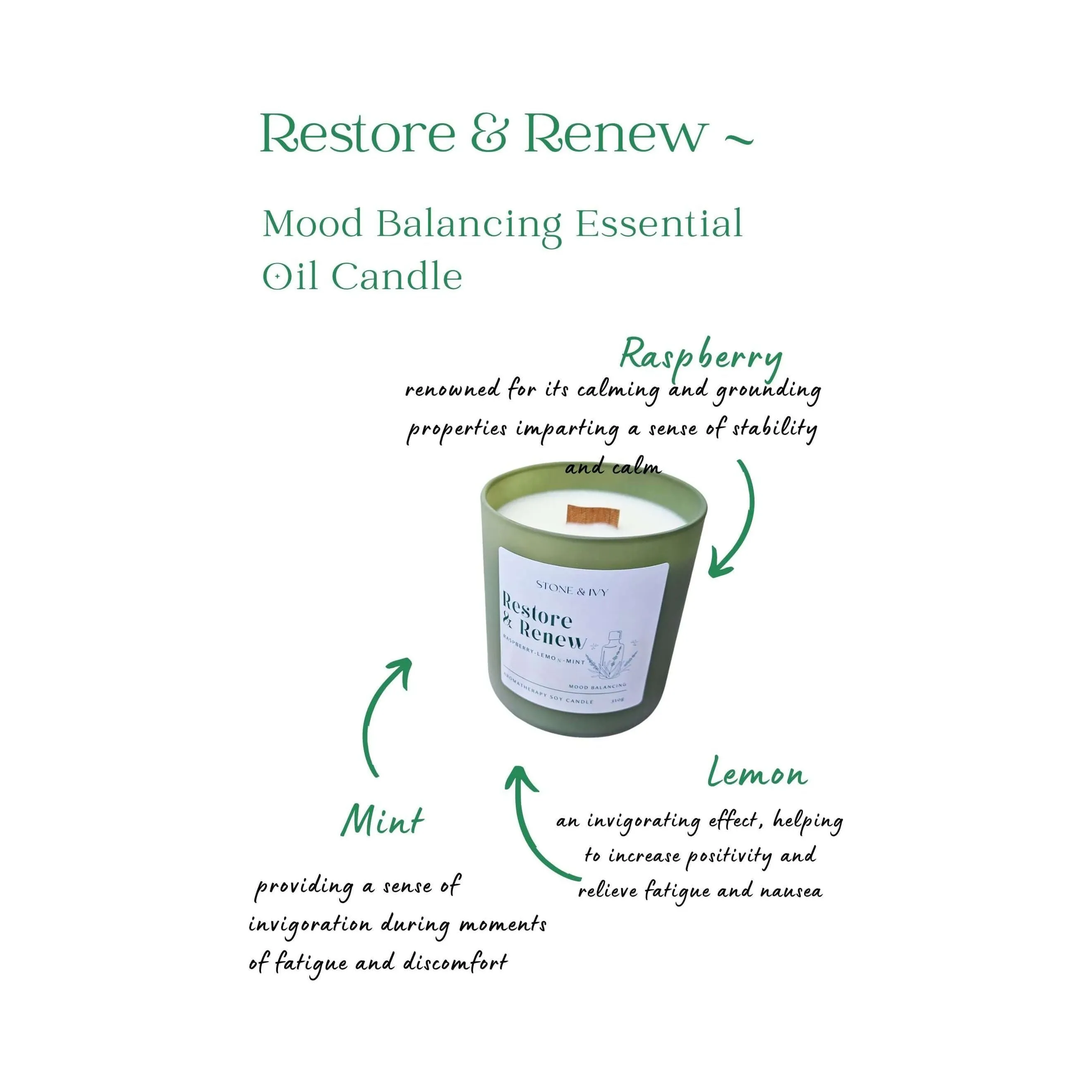 Wood Wick Aromatherapy Candle~Restore & Renew